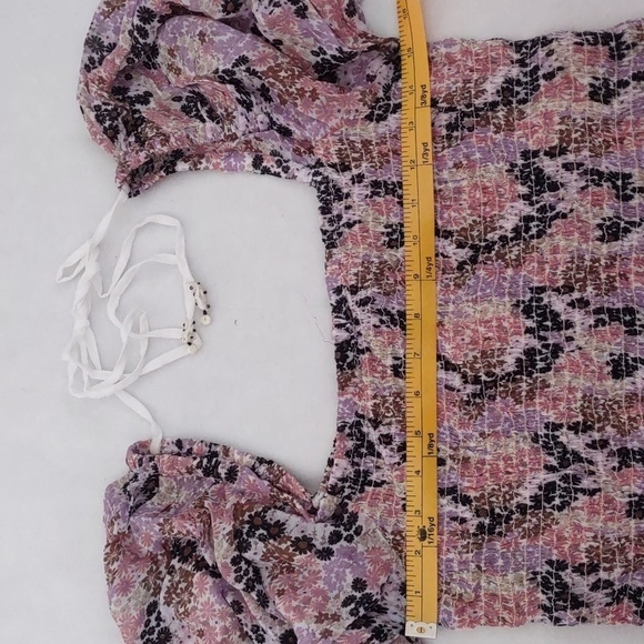 New Free People Puff Sleeve Crop Top Size M - Picture 14 of 15